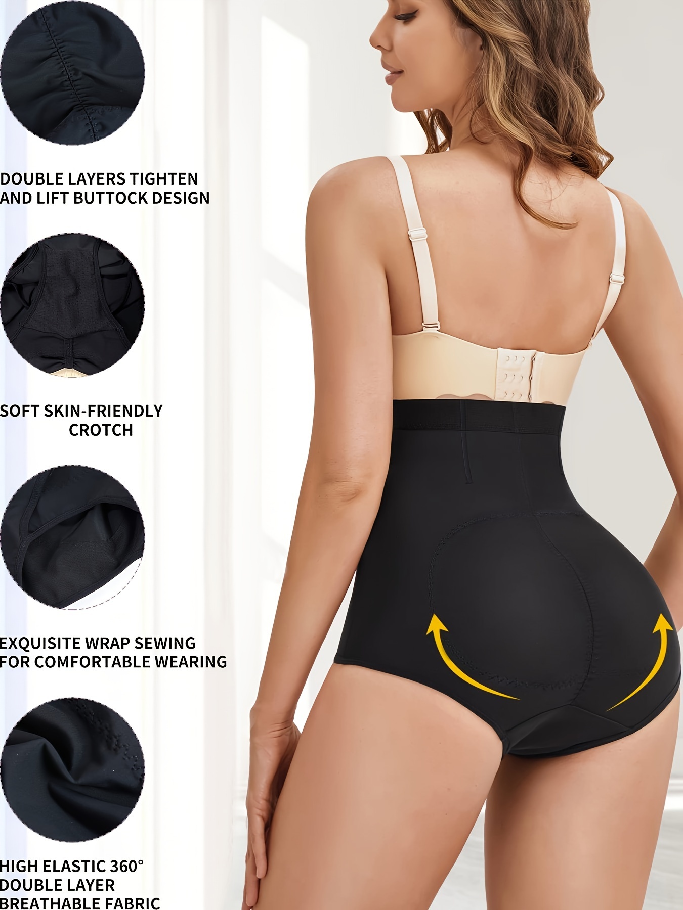 Women Butt Lifter Shapewear Hi-waist Double Tummy Control Panty Waist  Trainer Body Shaper