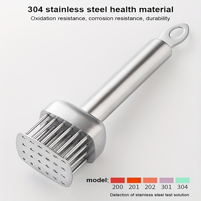 Meat Tenderizer,heavy Duty Meat Mallet Pounder,304 Stainless Steel Round Spike  Meat Tenderizer,dual-sided Meat Tenderizer For Tenderizing Pork,steak,c