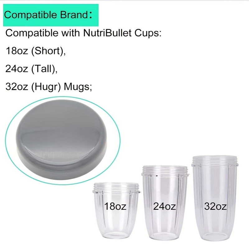 Blender Replacement Cups for Nutribullet Blender, 32oz & 24oz Cups with  Flip Top To Go Lid & Flat Lid & Rubber Gasket, Compatible with Nutri Bullet