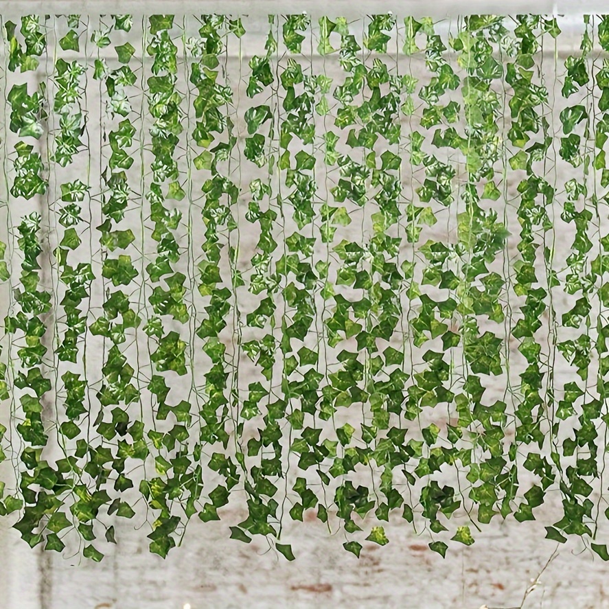 Artificial Plant Green Ivy Leaf Garland Silk Wall Hanging - Temu