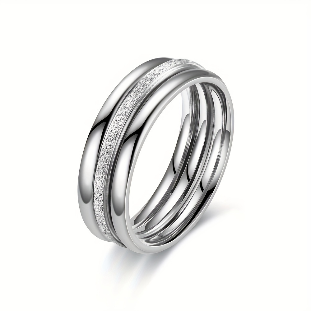Titanium Frosted Band Ring - Unisex - Various Colors