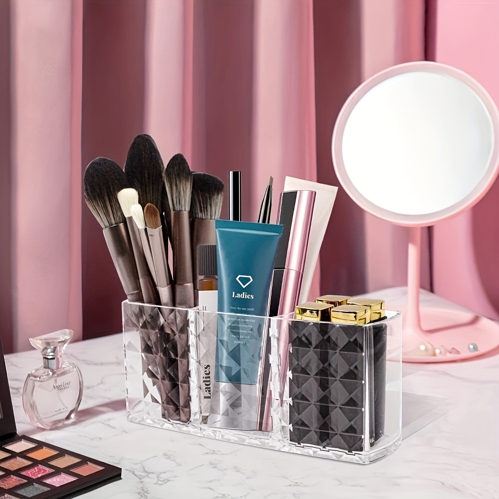 Comprar Soporte acrílico transparente para brochas de maquillaje,  organizador de maquillaje, soporte para cosméticos, lápiz labial,  contenedor de escritorio, Caja de almacenaje para maquillaje