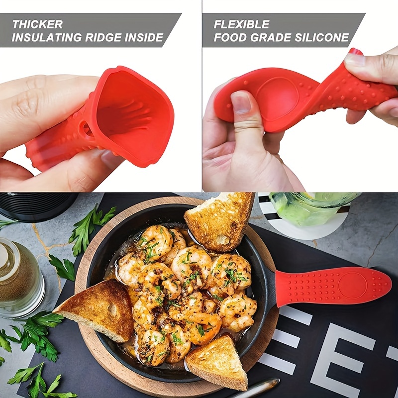 Silicone Hot Skillet Handle Cover - Non-slip, Heat Resistant For Kitchen  Safety - Temu