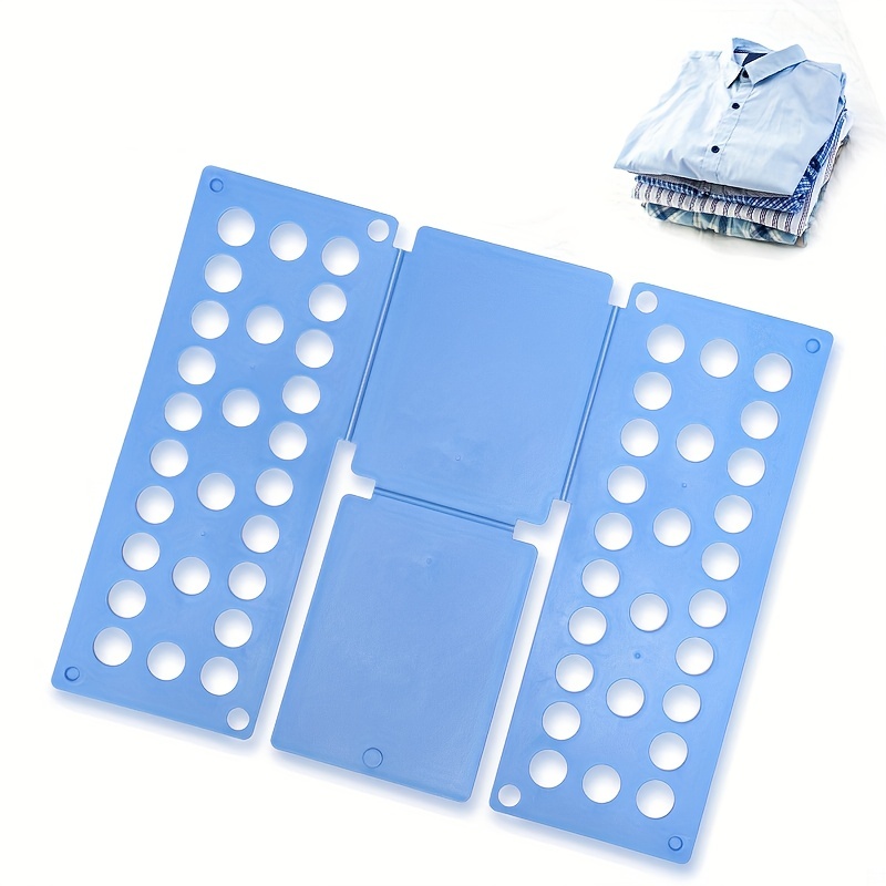 T Shirt Clothes Folder T-Shirt Folding Board Flip Fold Laundry Organizer  Easy and Fast for Kid and Adult To Fold Clothes Blue