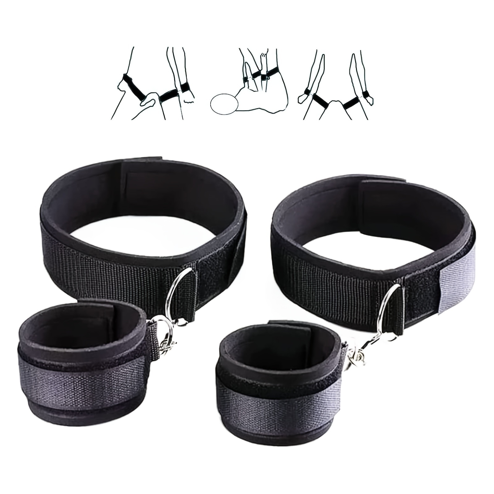 Bed Restraints for Sex Wrist Ankle Cuffs with Adjustable Straps for Bondage  and BDSM Couples SM Sex Play