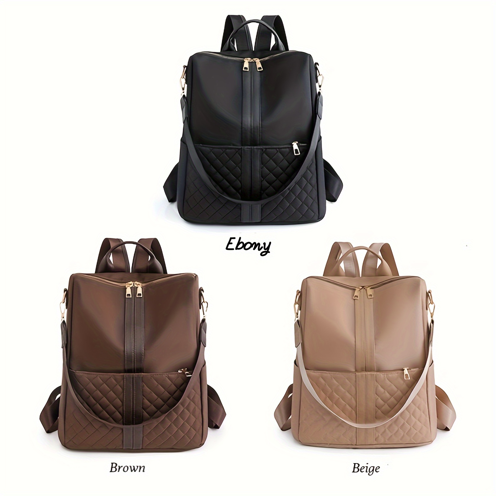 3 Piezas Mochila Casual De Moda Para Mujer negro