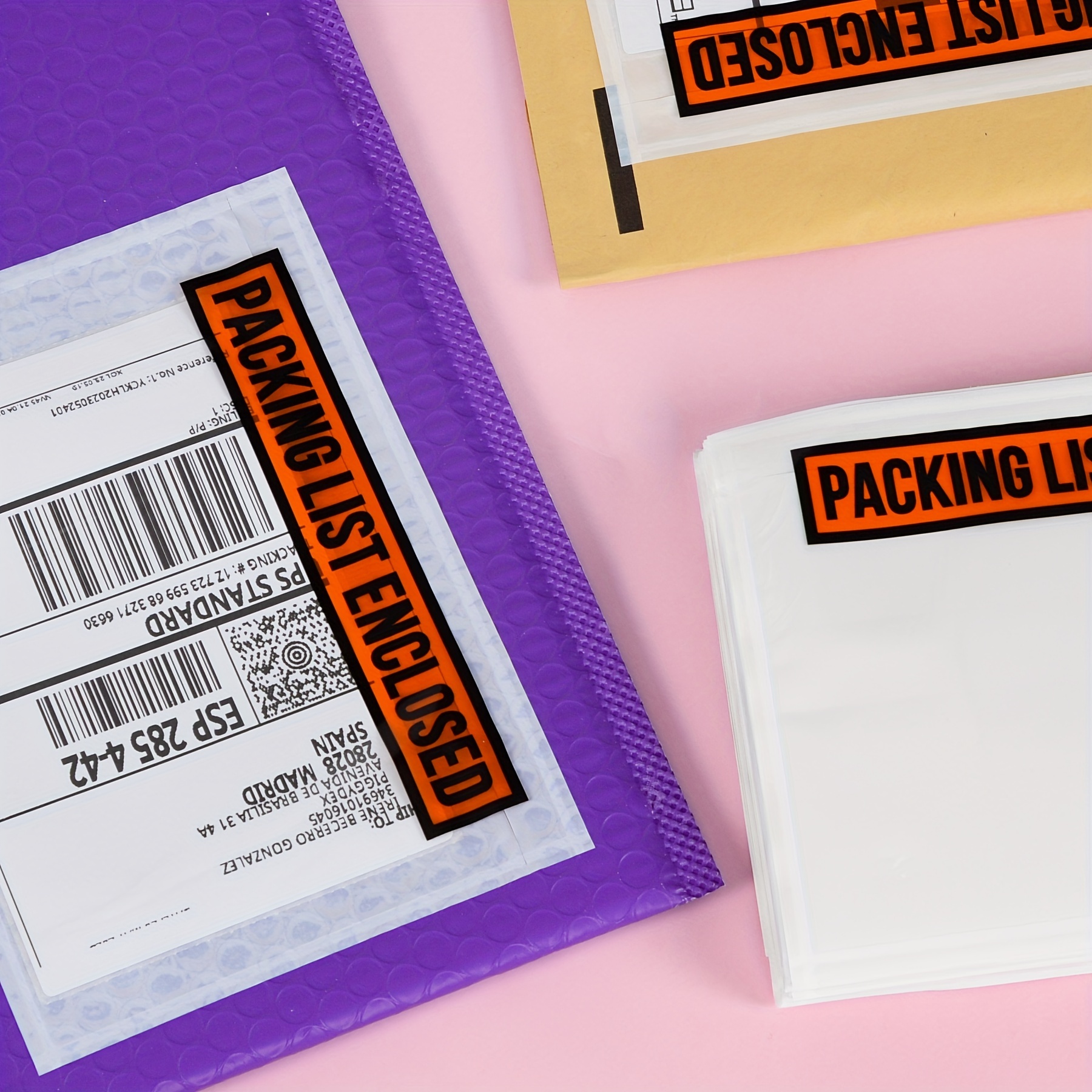 Bolsas de embalaje de 6 x 9 pulgadas, lista de embalaje de carga superior  adhesiva transparente - 100 paquetes