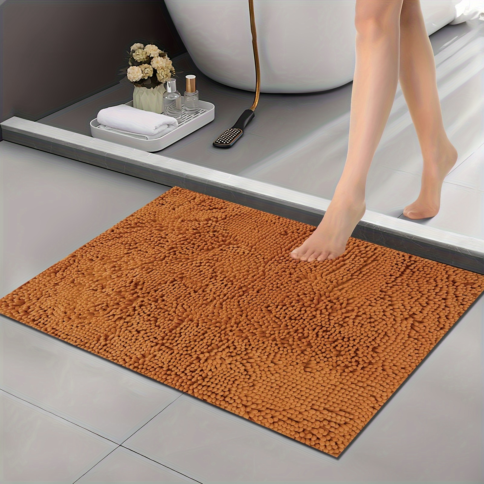 Soft Absorbent Carpet Bathroom Shower Non-slip Bath Mats for Bathtub Mildew  Resistant Bathroom Decor Floor Mat Home Accessories