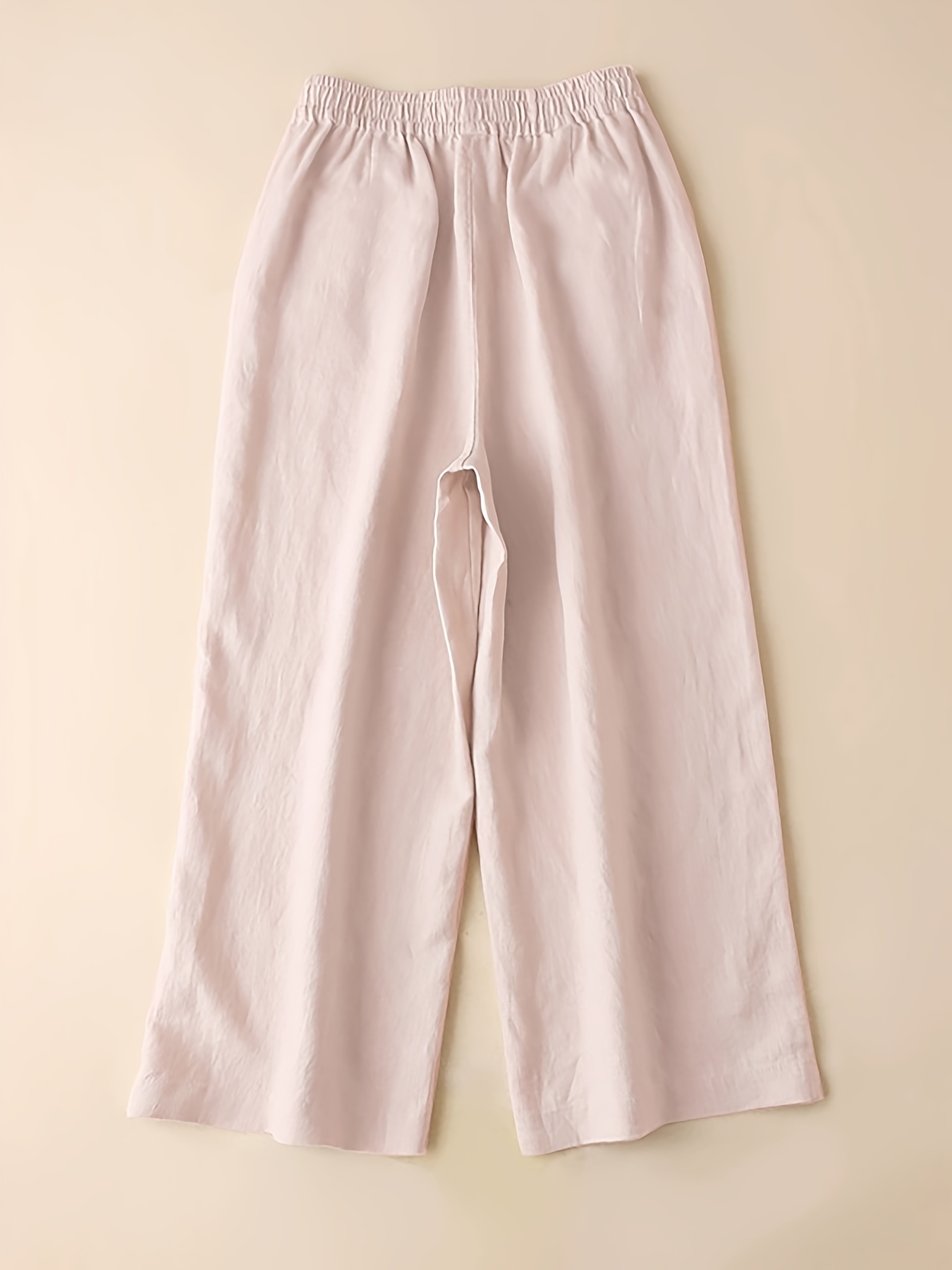 Plus Size Casual Pants Women's Plus Plain Elastic High - Temu