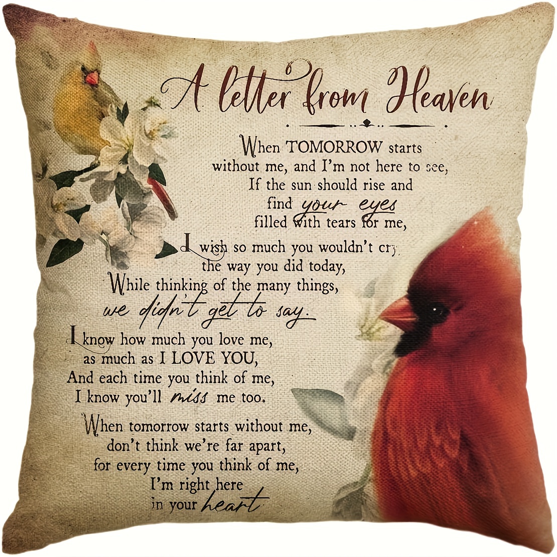 

1pc A Letter From Heaven Throw Pillow Cover, Daily Life In Memory Commemorate Cushion Case For Sofa Couch 18x18inch