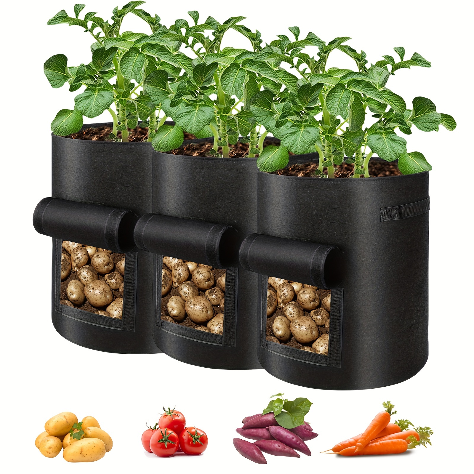 7 Gallon/10 Gallon Garden Potato Grow Bags With Flap And - Temu