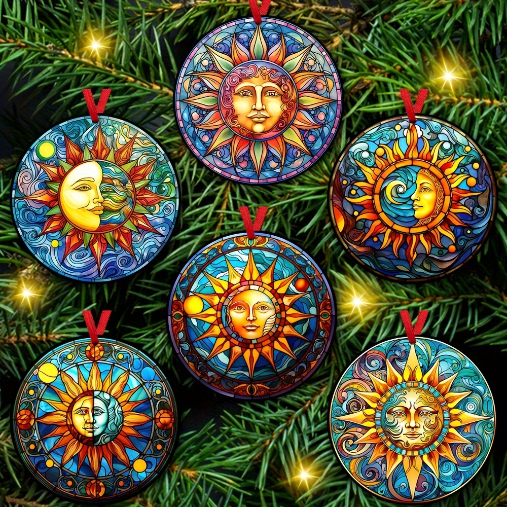 Christmas Themed Wooden Ornaments Hanging Decoration Sun - Temu