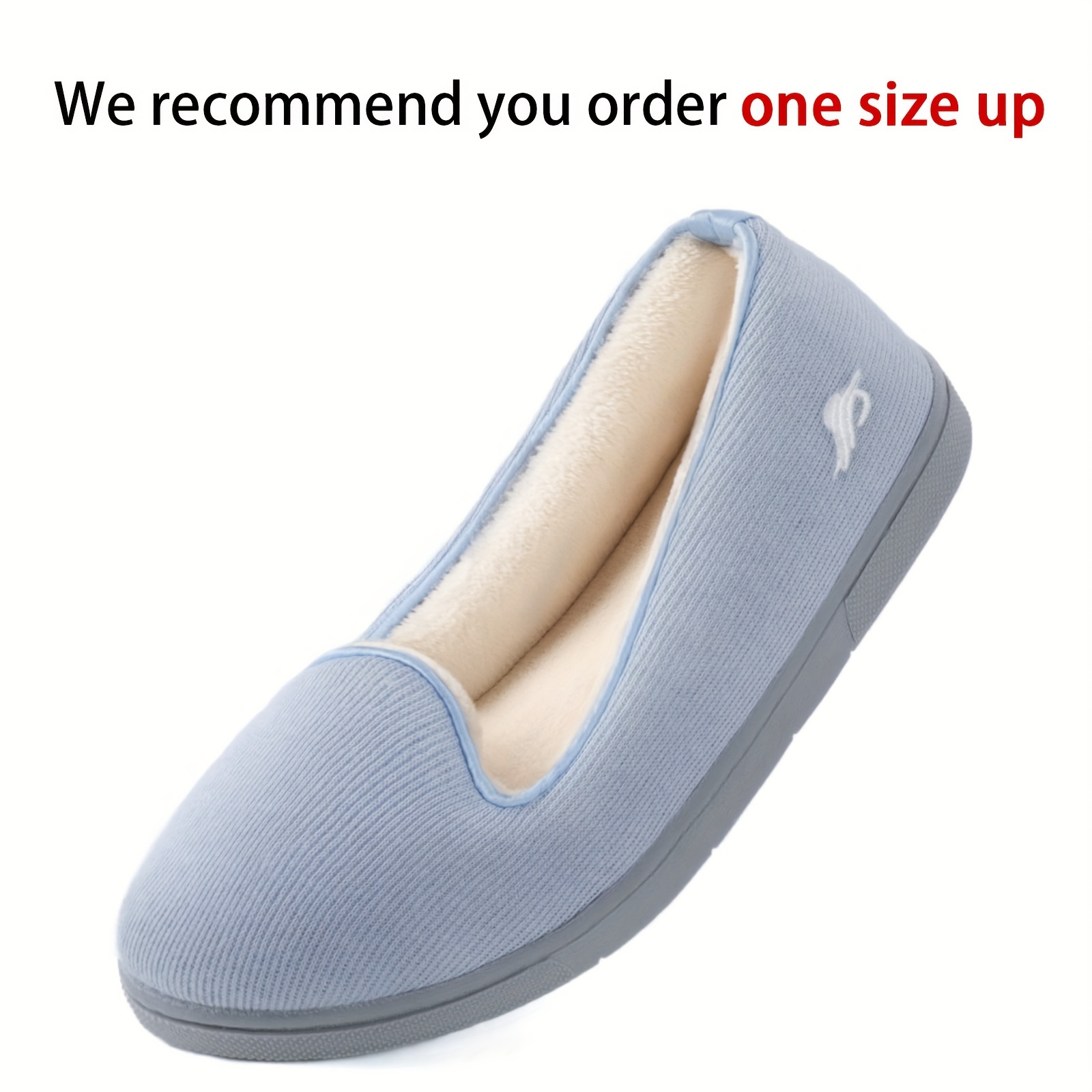 Women s Plush Lined Flat Slippers Comfy Closed Toe Non slip Temu