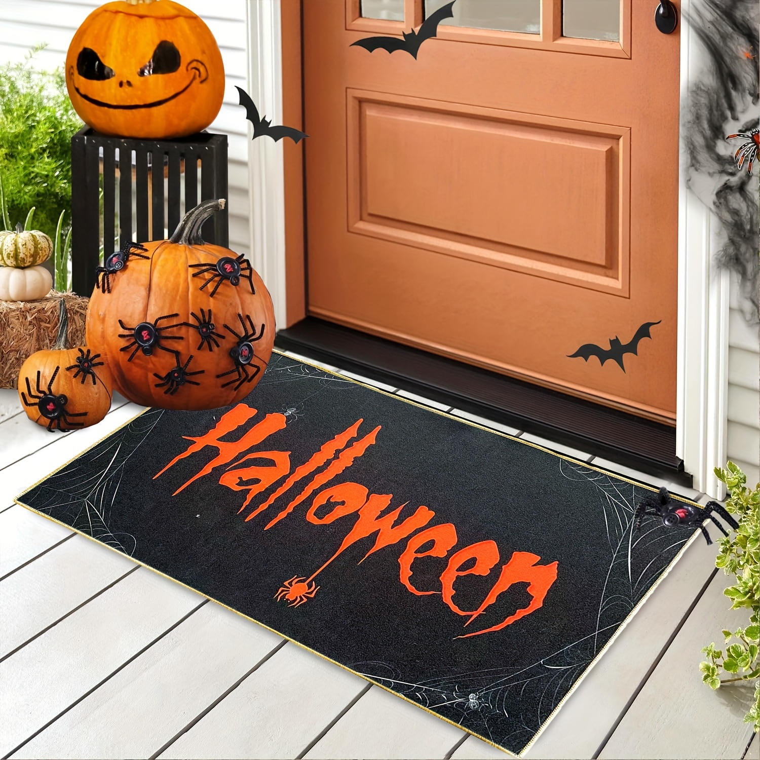 Dirt Resistant Welcome Doormat, Halloween Themed Horror Low Pile