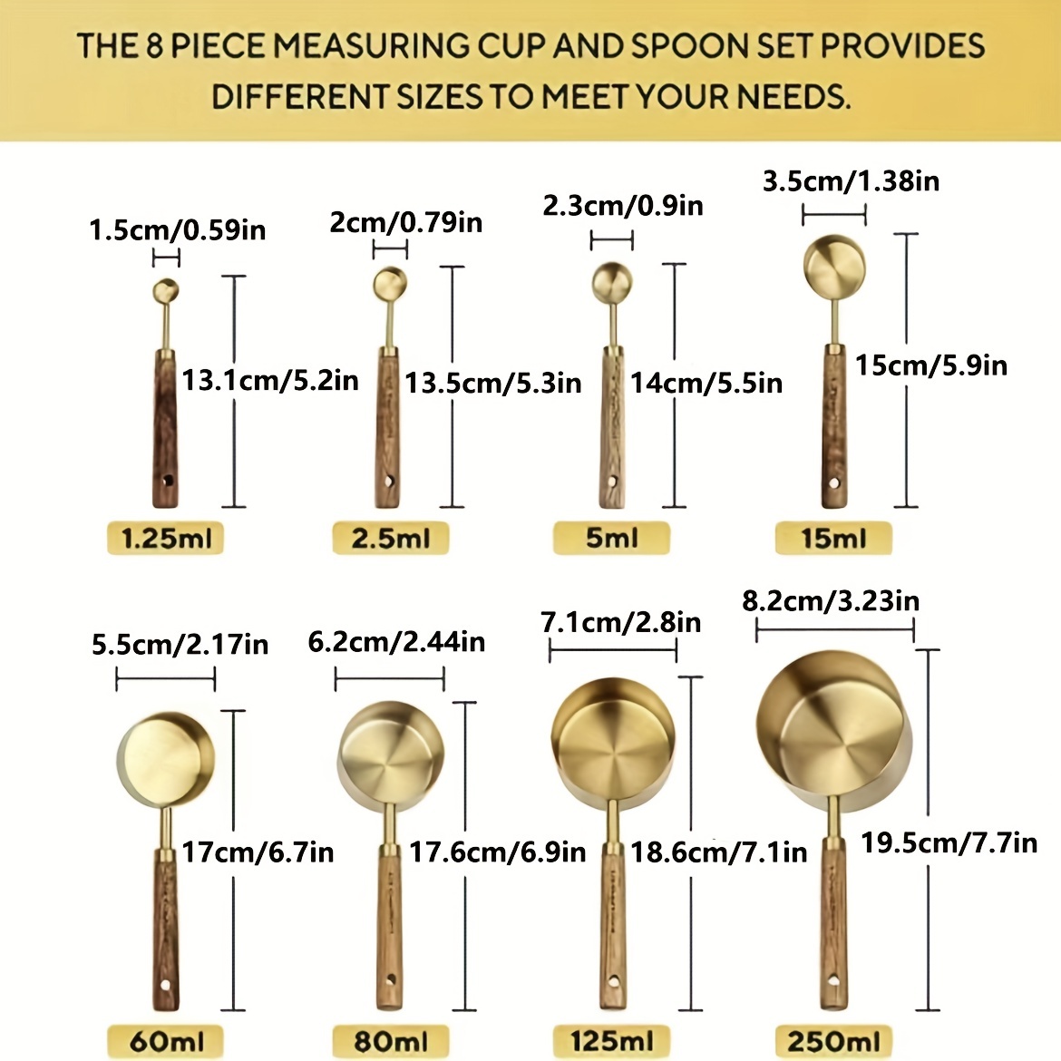 Last Confection 13 PC Stainless Steel Measuring Cup Spoon Set
