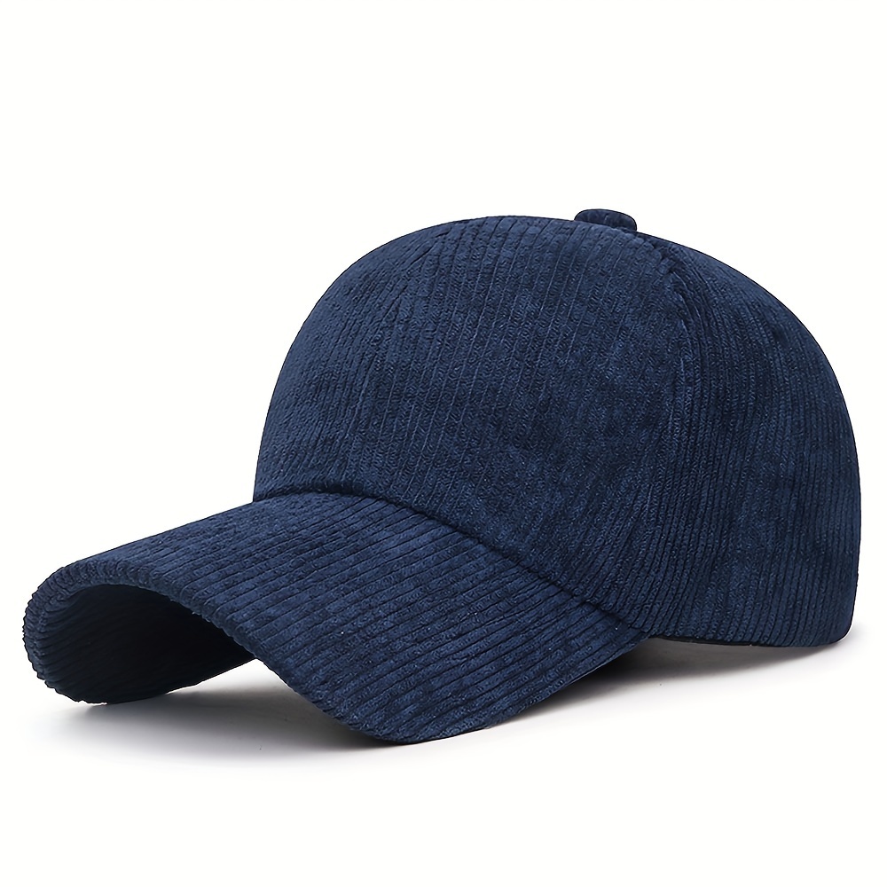Corduroy Cap Baseball Hat For Women And Men Versatile Plaid Casual Hat