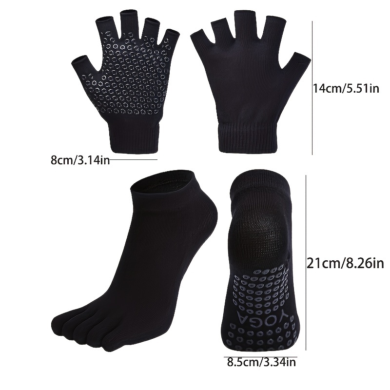 Yoga Socks Fitness Gloves Non slip Grips Toeless Pilates - Temu