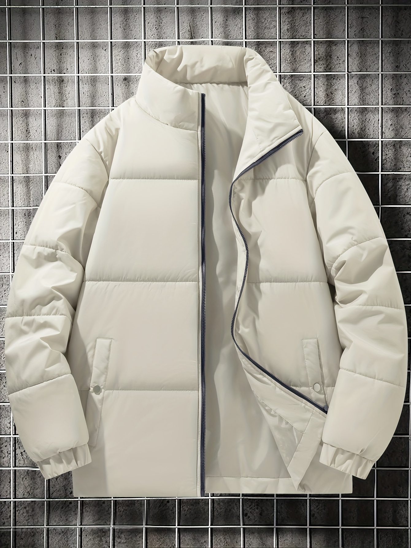 Men's Warm Padded Jacket, Casual Lapel Puffer Coat For Fall Winter