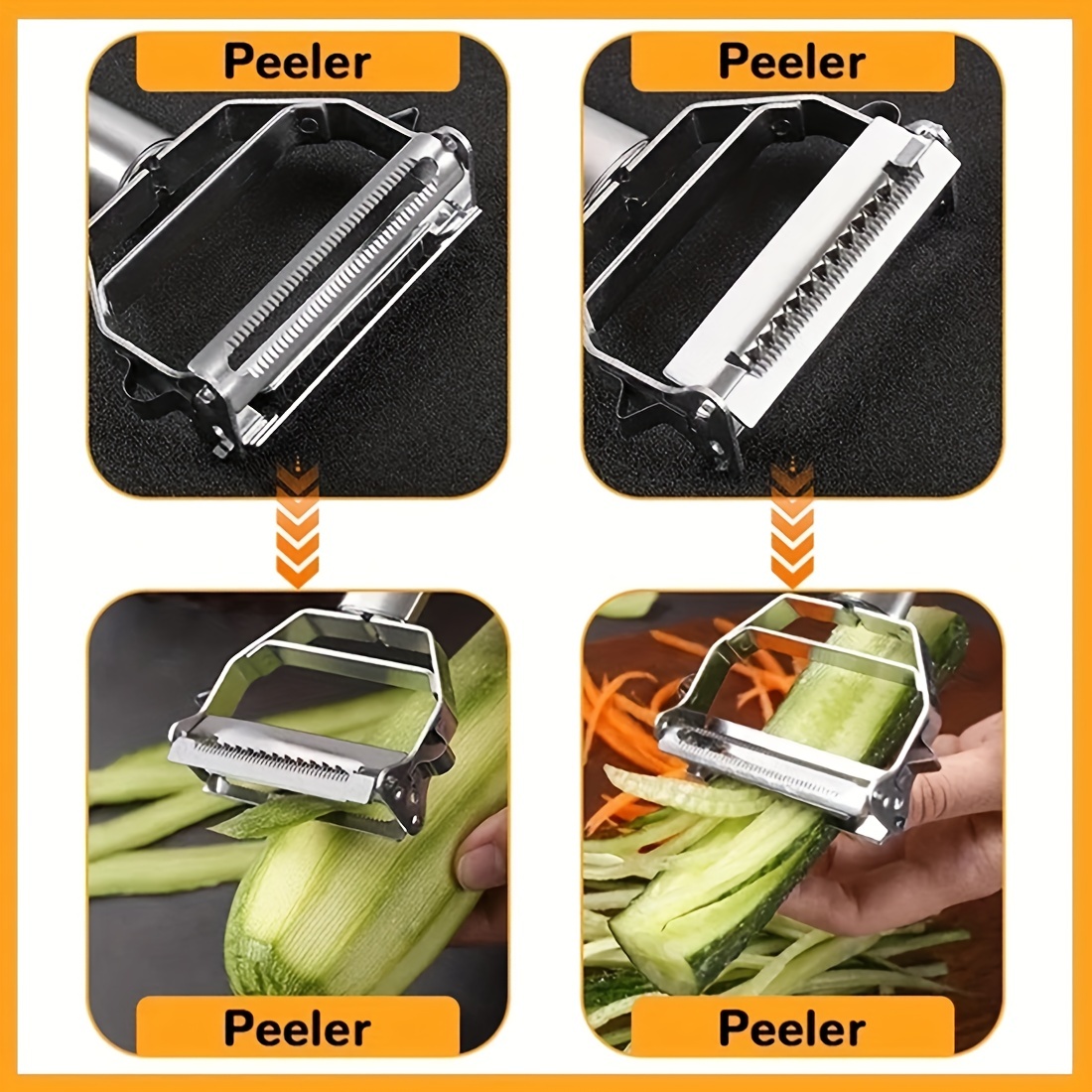 3-in-1 Vegetable and Fruit Peeler Carrot and Potato Peeler Durable Kitchen  Slicer and Grater as Your Cooking Aid (4Pcs) 