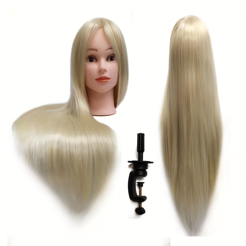 Cabeça de manequim para estilização de cabelo com fibras, cabelo