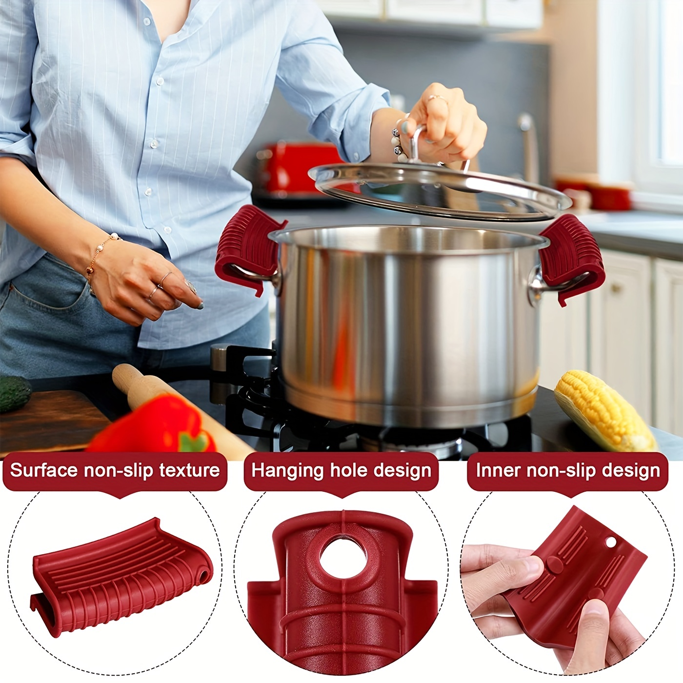 Heat-resistant Silicone Pot Handle Cover - Insulated Sleeve For Cast Iron Frying  Pan Lid And Metal Frying Pan - Kitchen Accessory For Safe And Comfortable  Cooking - Temu