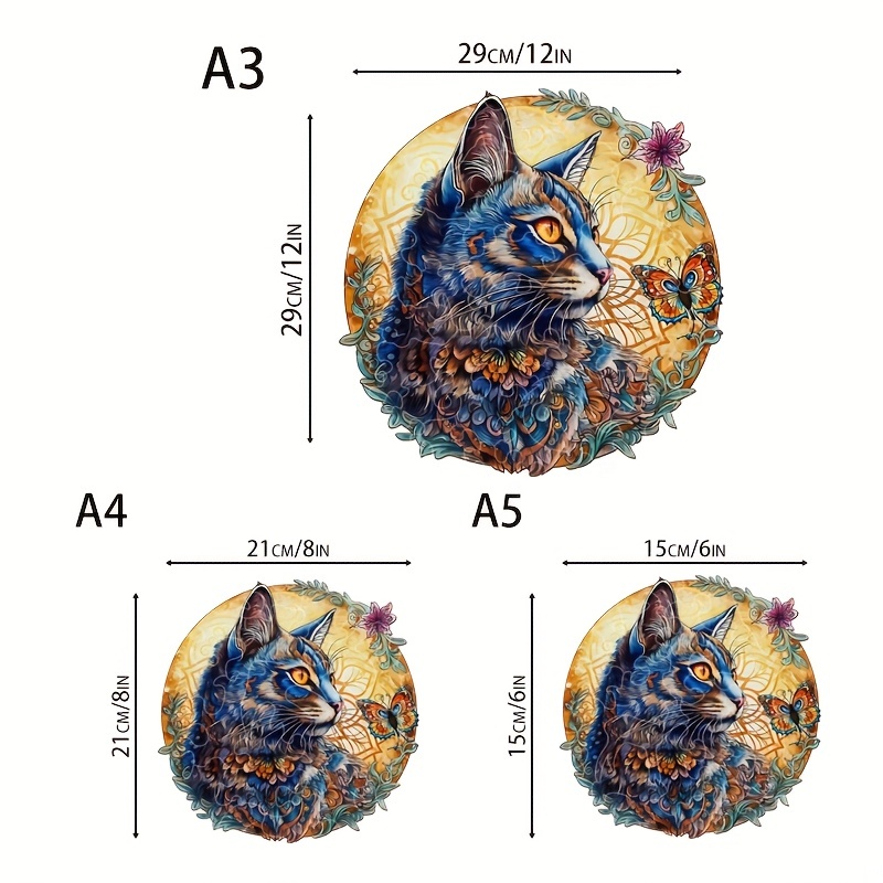 猫シリーズ 高度なクリエイティブ木製パズル 不規則な動物ピース 難易