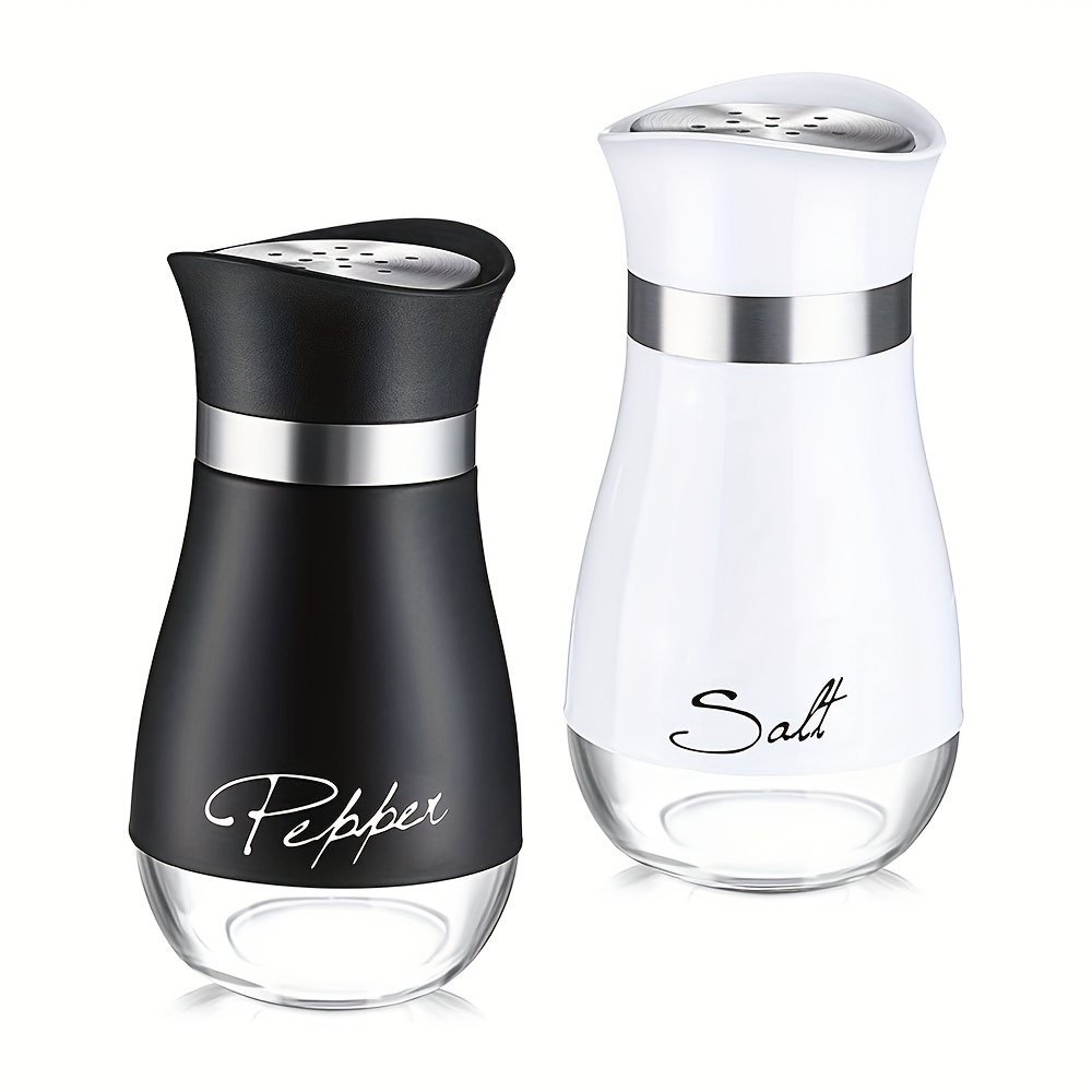 Salt And Pepper Shakers Set Glass Bottom Salt Pepper Shaker - Temu