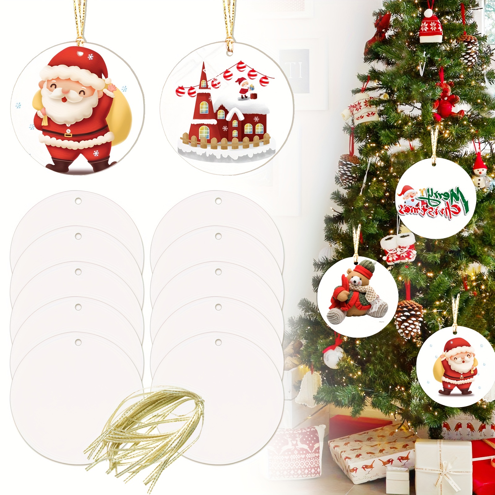 Double- Sided Sublimation Blanks Ornament, Sublimation, Blank Ornament,  Christmas Ornament, DIY Sublimation