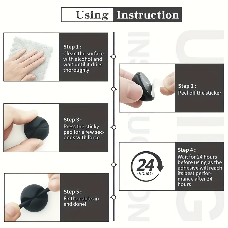 5-pack USB cable organizer, cable winder, tie holder, wire management organizer, cord clip, office desktop phone cable holder, Cable Organizer Clip, Wall Holder Cable, Cable Cord Protector, Cord Organizer Hook, Wire Wall Organizer Clip