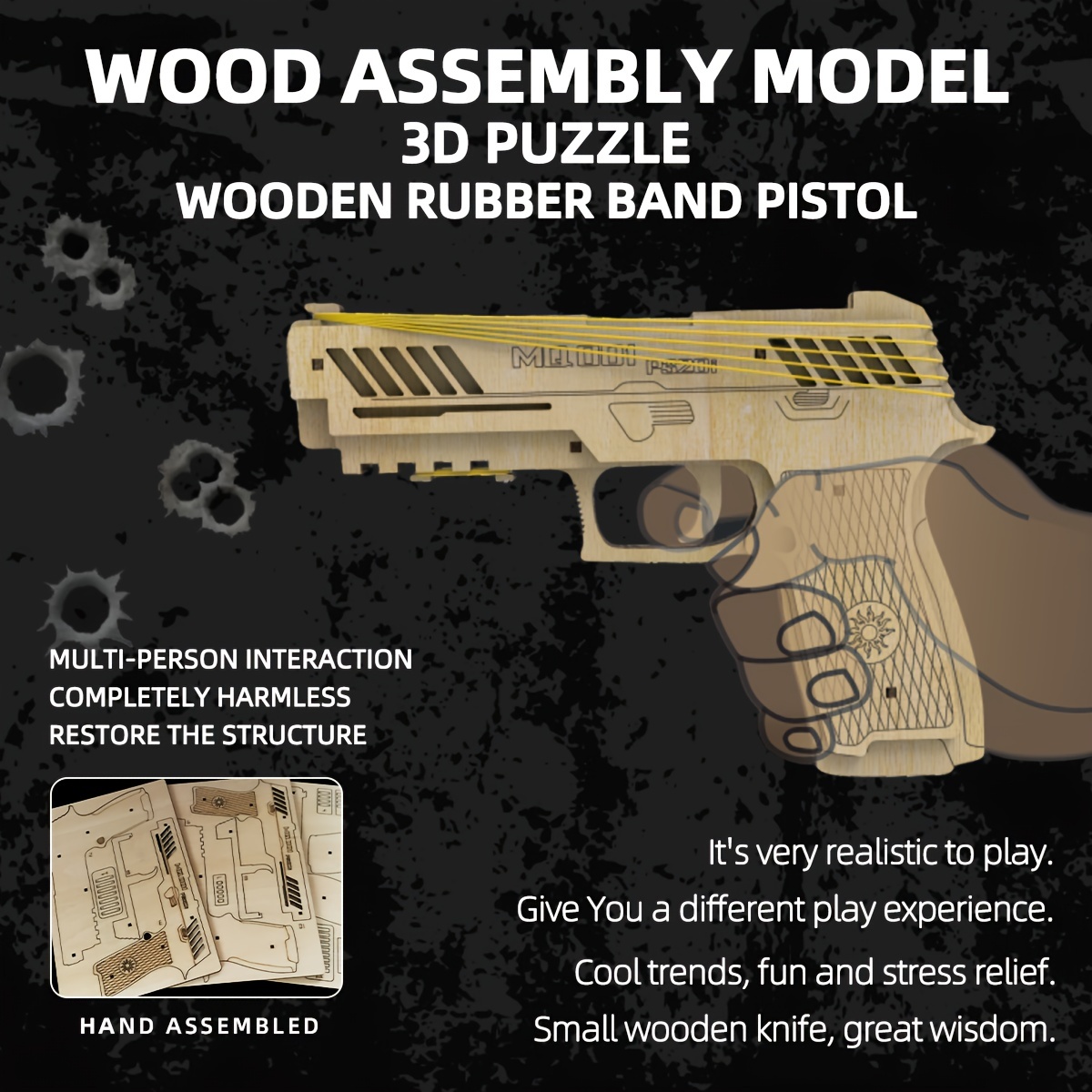 Modèle de pistolet en bois créatif bricolage modèle de - Temu Belgium
