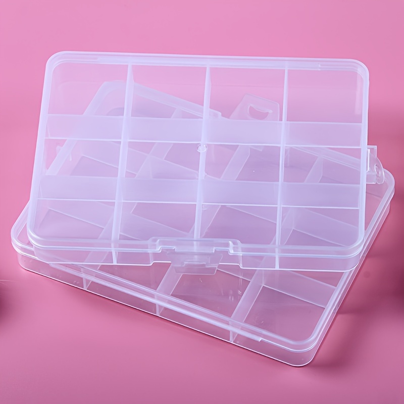 4Pack 12-grid Clear Plastic Box, Adjustable Divider Organizer,  Multifunction Box, Storage Container For Beads Earrings Jewelry, Home  Decor, Christmas