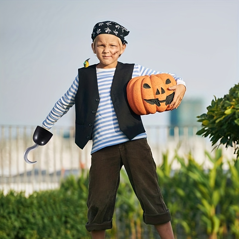 Halloween Pirate Costume Accessories Red Ribbon Captain Hat - Temu