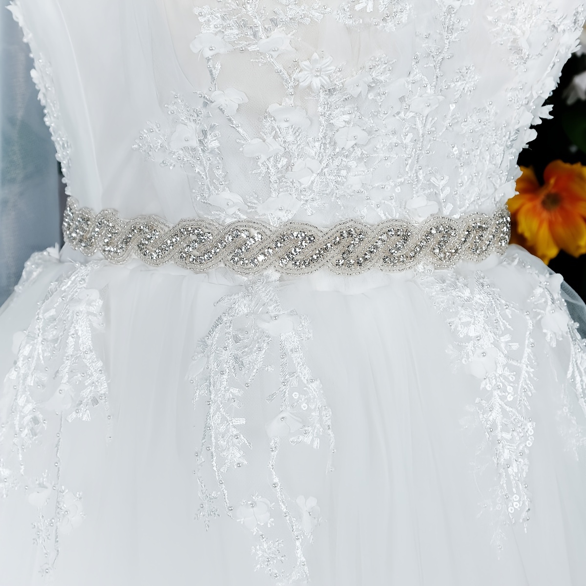 Rhinestone Bridal Belt Wedding Dress Waist Chain Sash Faux - Temu