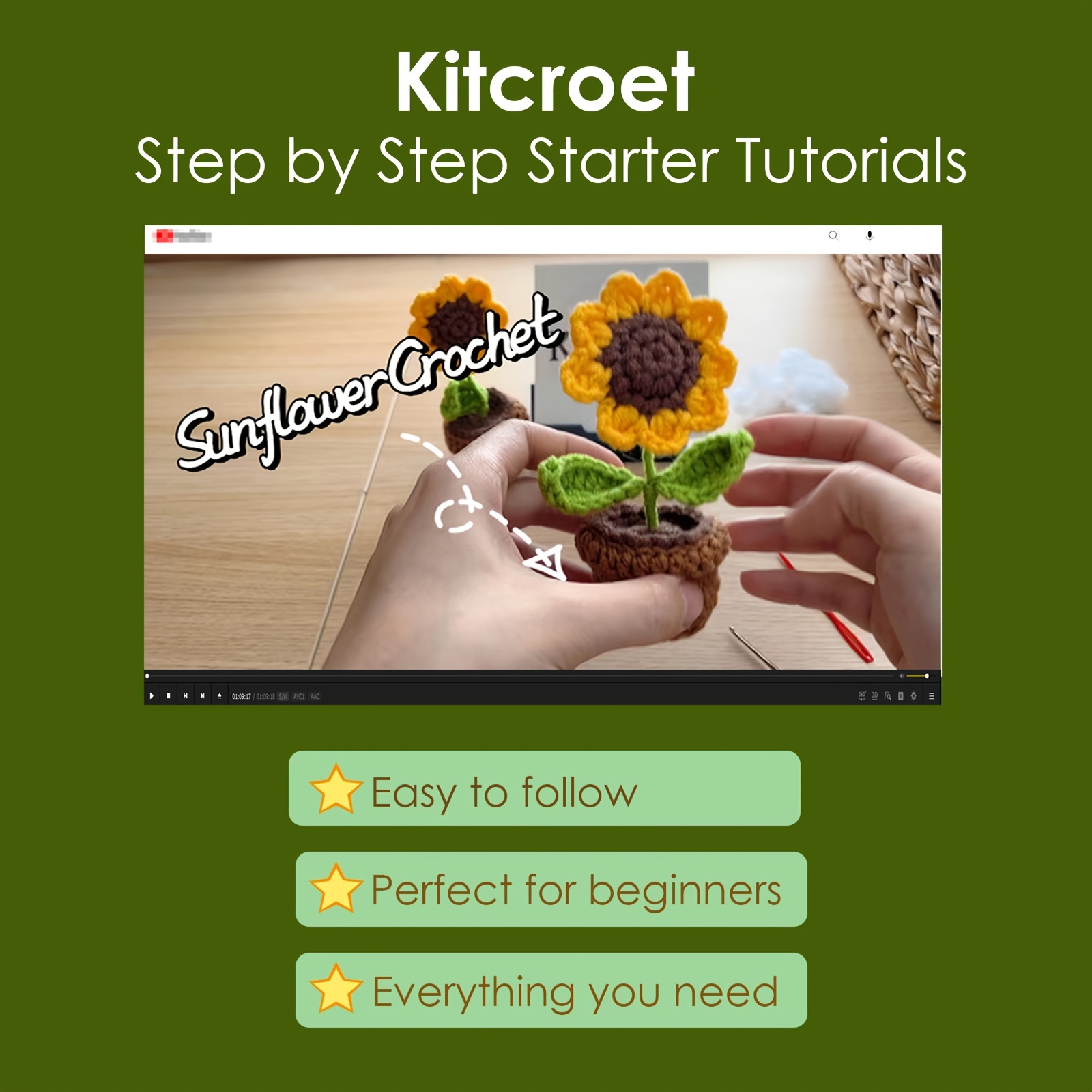 Sunflower Crochet Kit Beginner Crochet Kit For Complete Beginners Adults  With Custom Box, Crochet Kit For Beginners,,crocheting Knitting Kit With  Step-by-step Video Tutorials (markers Random Color) - Temu Germany