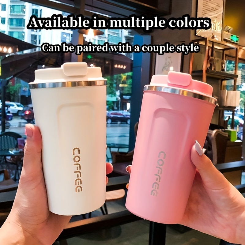 1pc Portable Cute Coffee Insulated Cup Stainless Steel Couple