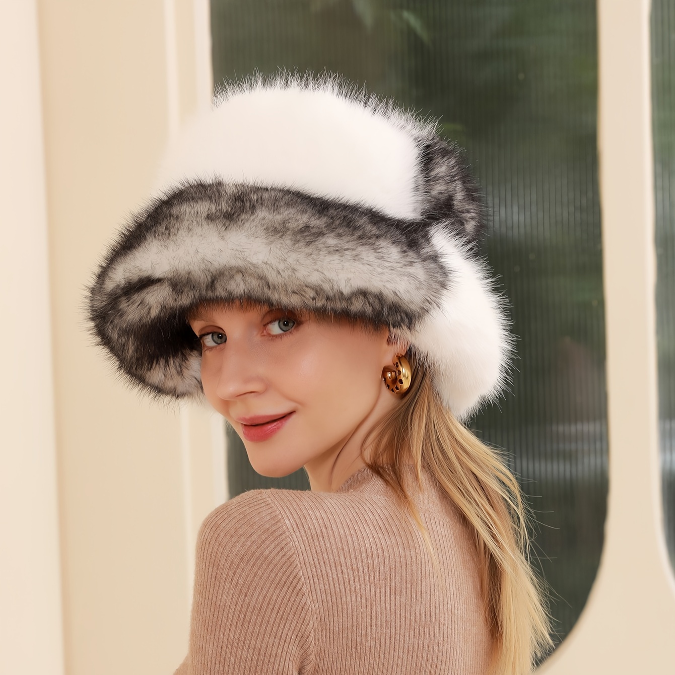 Winter Scarf Bucket Hat Set Classic Faux Fur Basin Hats - Temu Italy