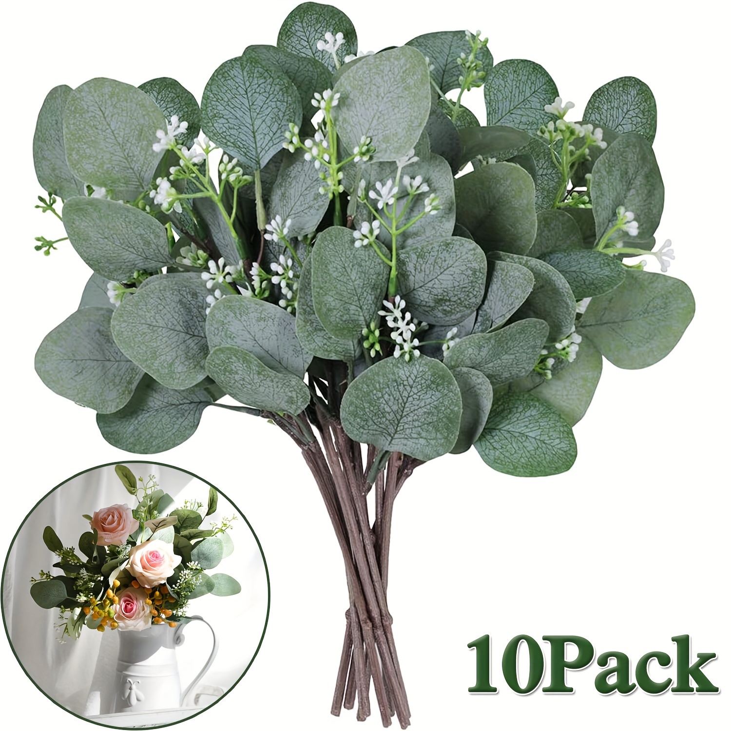 Lot de 52 bouquets de fleurs d'eucalyptus séchées et de lavande pour  douche, 43,2 cm, véritables feuilles d'eucalyptus argenté à suspendre,  plantes