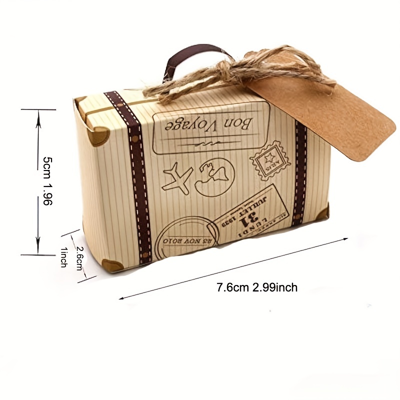 Mini valise à bonbons Vintage avec étiquettes, emballage à