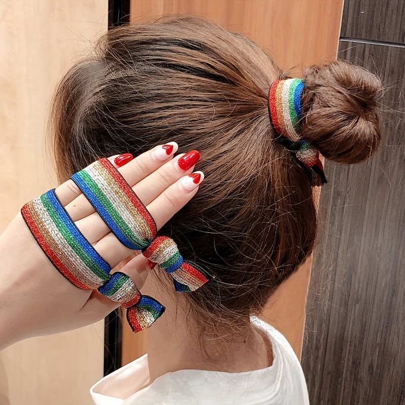 Multiple Color Mixed Mini Rubber Band Hair Rope Headwear - Temu