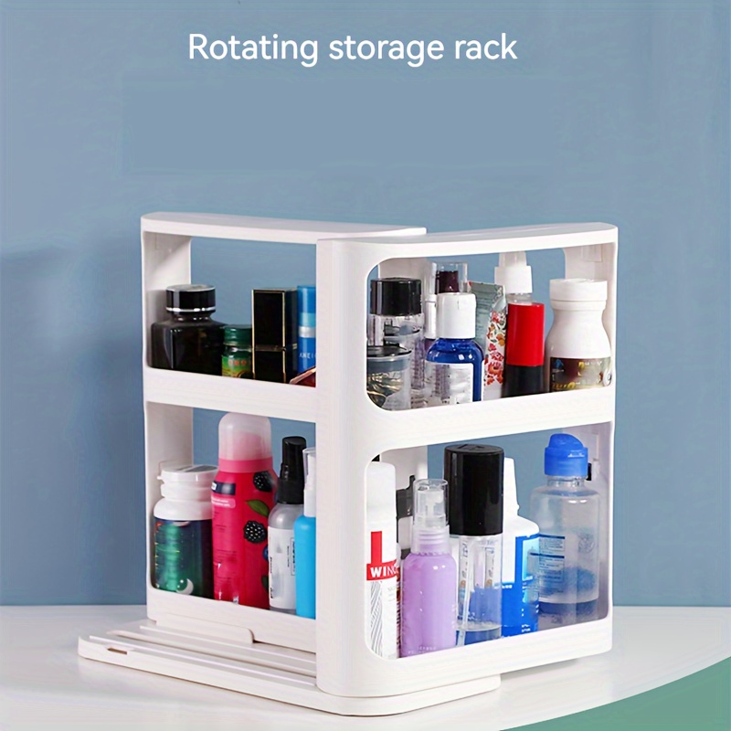 1pc Rack With 3 Adhesive Hooks, Multifunctional Acrylic Wall Storage Shelf  Without Drilling