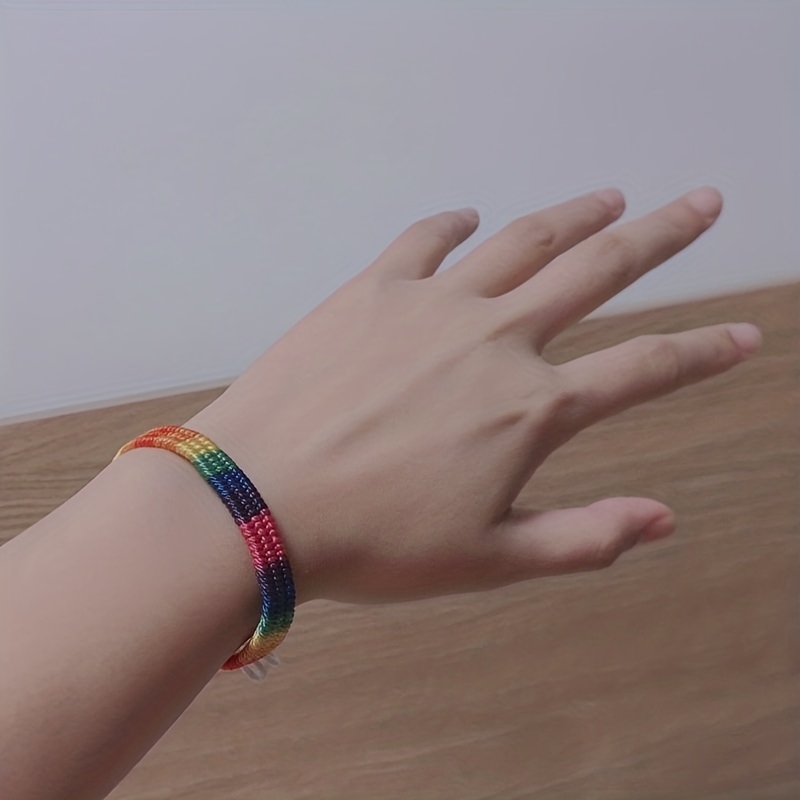 1pc Minimalist Braided Rainbow Bracelets LGBT Pride Armband Bracelet Unisex  Fash