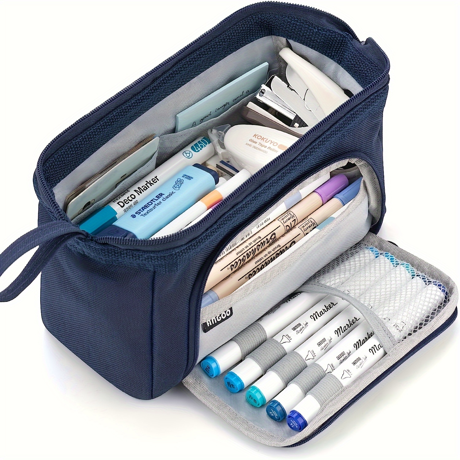 Blue Slim Pencil Case, Skinny Pen Holder Case, Reading Glasses Pouch,  William Morris Willow Bough Pen Case, Make-up Brush Holder 