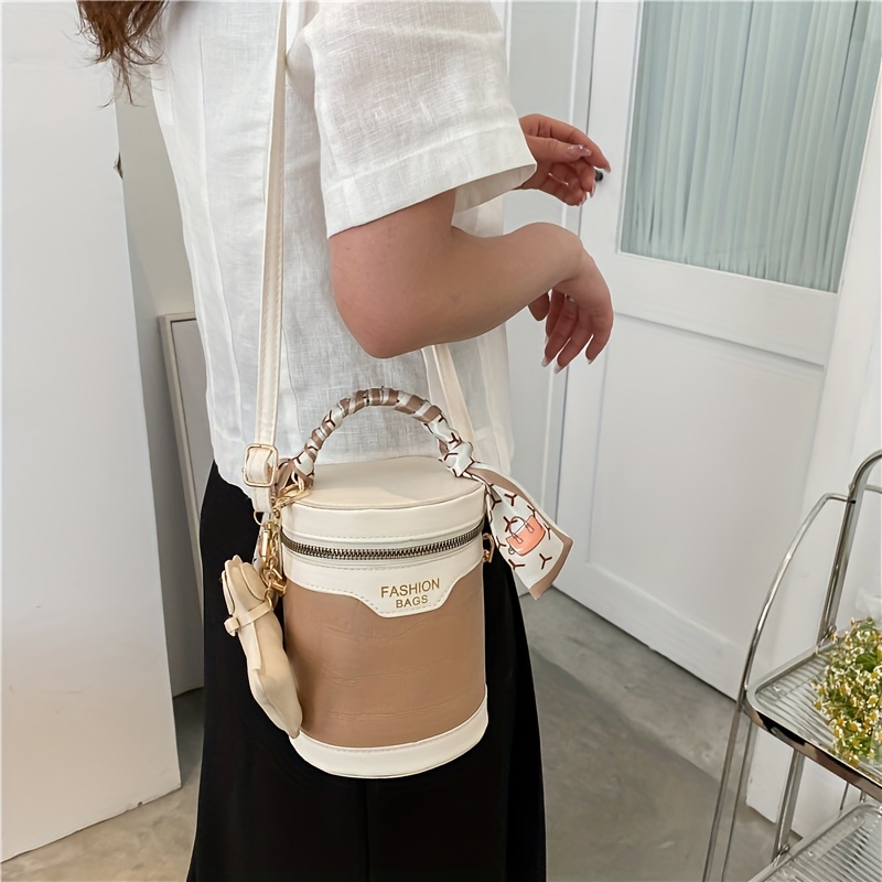 Mini Cylinder Crossbody Bag, Fashion Simple Waterproof Handbag, Women's  Casual Everyday Purse & Shoulder Bag - Temu