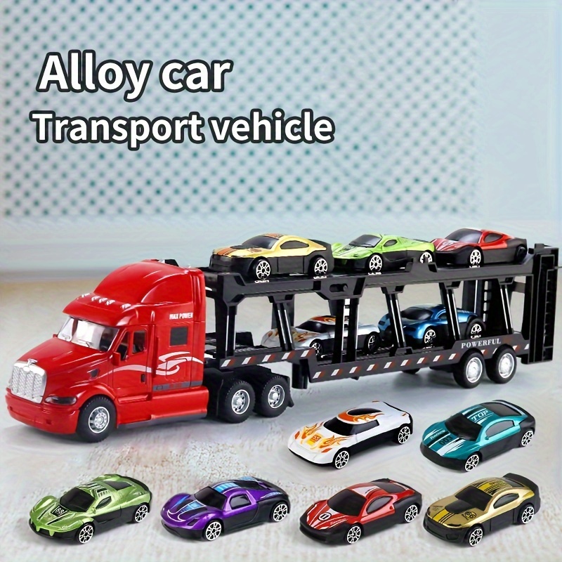 Carro de brinquedo, modelos de liga metálica, brinquedos de caminhão com  contêiner de metal, caminhão de