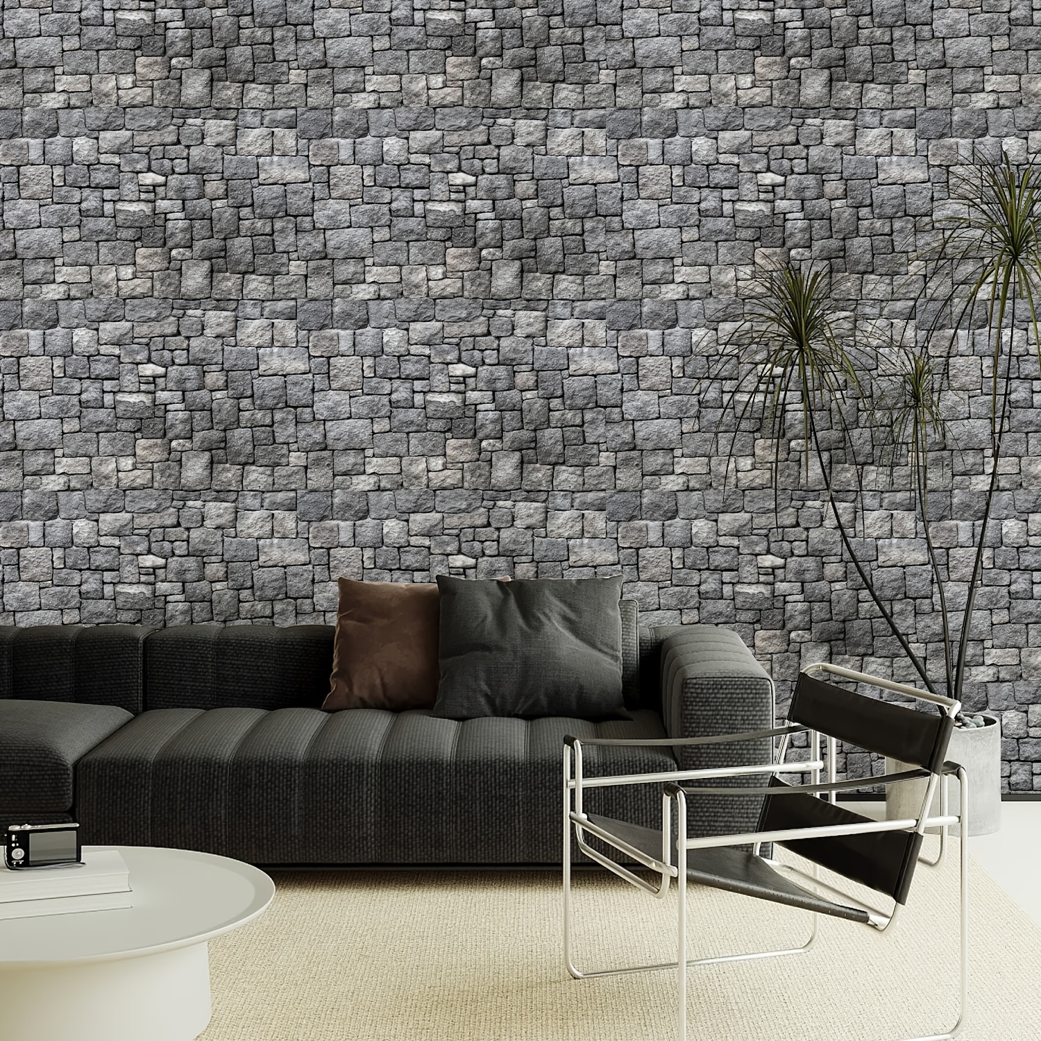 Papel tapiz de piedra de ladrillo, papel adhesivo autoadhesivo vintage para  paredes, decoración de chimenea, decoración vintage de Halloween, para