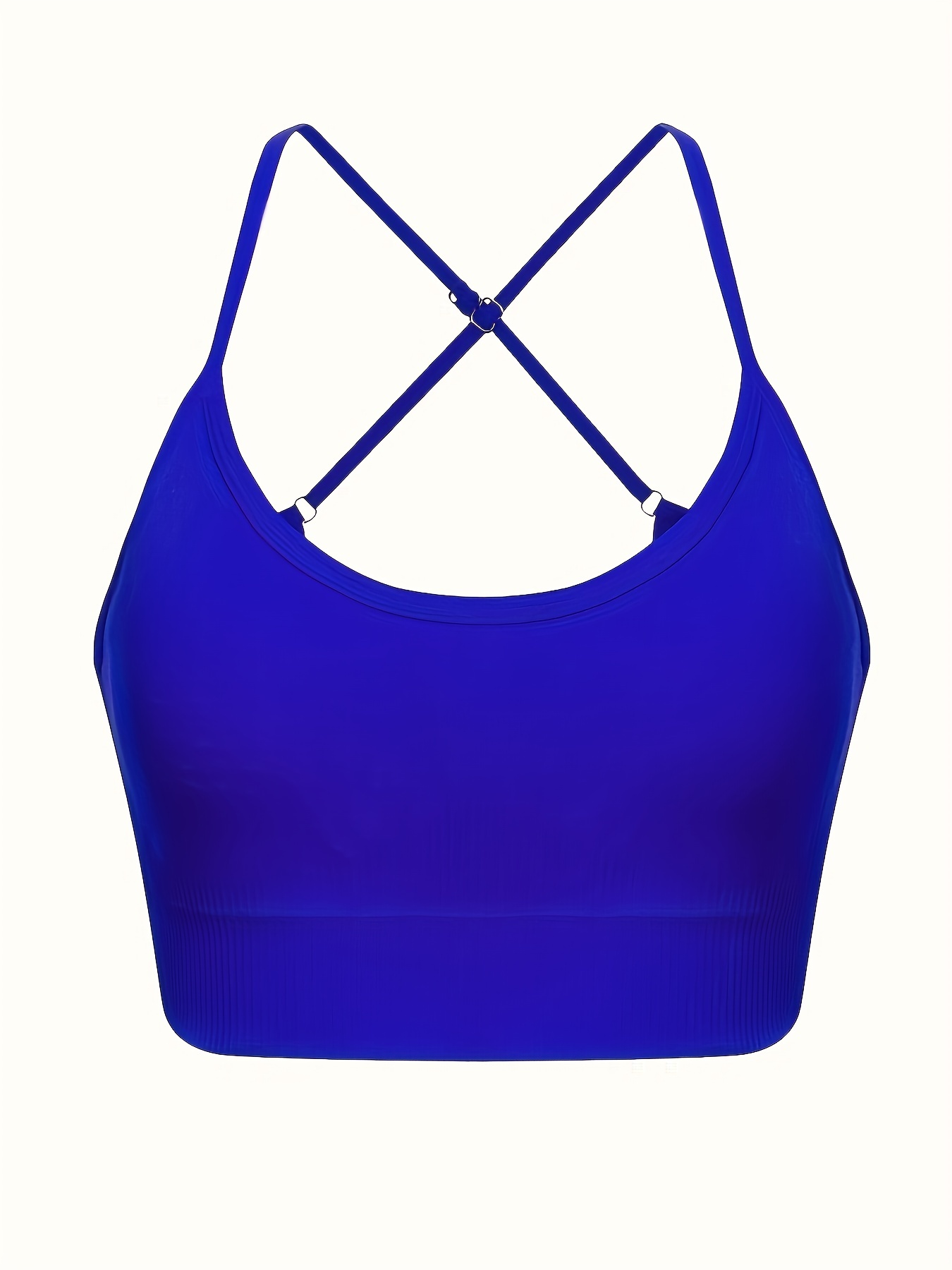 VamJump Women Sexy Criss Cross Strappy Caged Bralette Padded Sports Bra XL  Blue in Bahrain