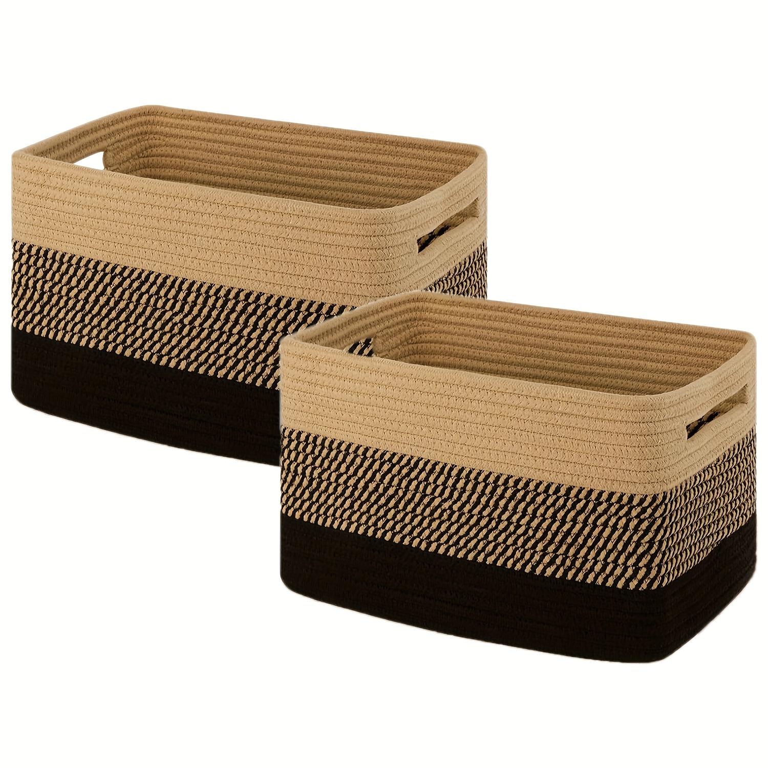  Storage Baskets for Shelves, Cotton Rope Woven Basket With  Handles for Organizing, 3-Pack 15x11x9.5 Decorative Towel Baskets for  Shelves Organizer, Kids Toy Bins, Closet, Baby Nursery, Brown : Baby