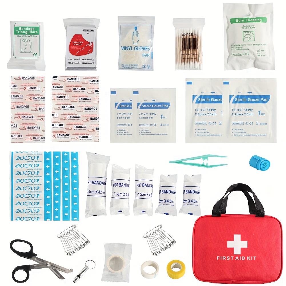  Kit de supervivencia 256 en 1, kit de primeros auxilios,  herramientas de equipo de supervivencia, kit de trauma con bolsa Molle para  exteriores, campamento, caza, senderismo, terremoto, hogar, : Deportes y