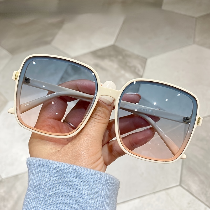 WHO CUTIE Vintage Oversized Square Sunglasses Women Thick Frame