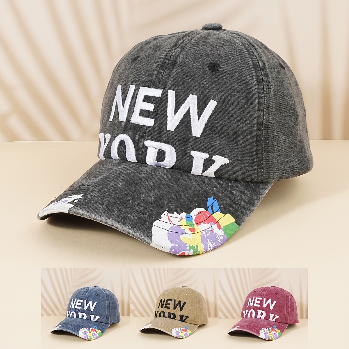 New York Flat Brim Fitted Baseball Cap NY Embroidered Hip Hop Hat